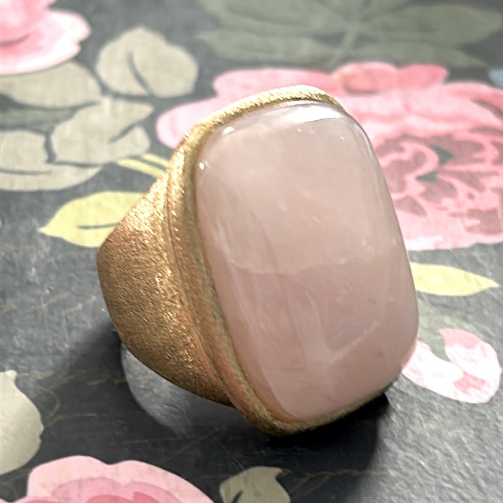 Rose quartz cocktail ring